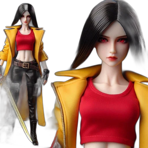 concept art, 3d render, fantasy art, comic book art, animated, figure, woman, long transparent PNG cut-out