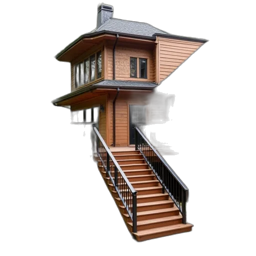 building, furniture, 3d render, photorealistic, concept art, two, decks, cedar transparent PNG cut-out