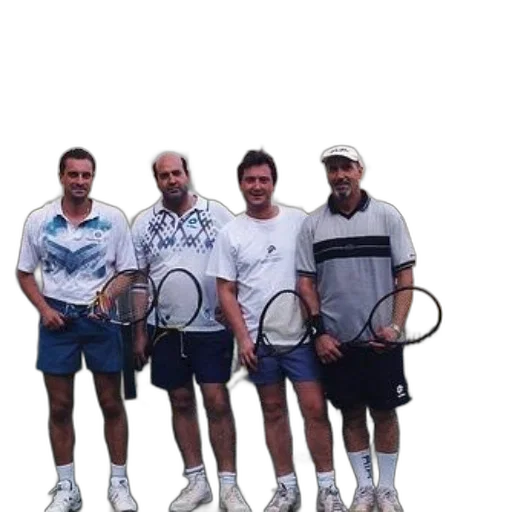 staff, shoes, photorealistic, four, men, pose, picture, tennis transparent PNG cut-out