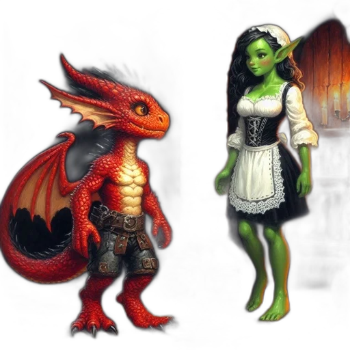 dragon, concept art, fantasy art, 3d render, pixel art, green, red, dimly transparent PNG cut-out