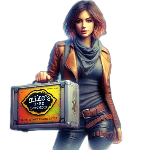 jacket, concept art, comic book art, cyberpunk, fantasy art, golden, woman, red transparent PNG cut-out