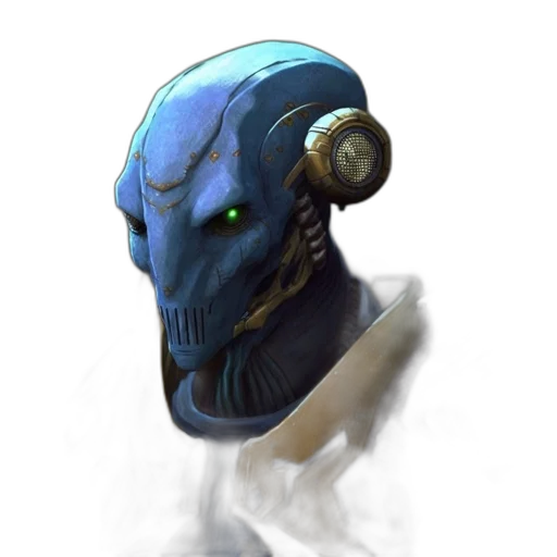 mask, robot, face, staff, concept art, fantasy art, 3d render, cyberpunk transparent PNG cut-out