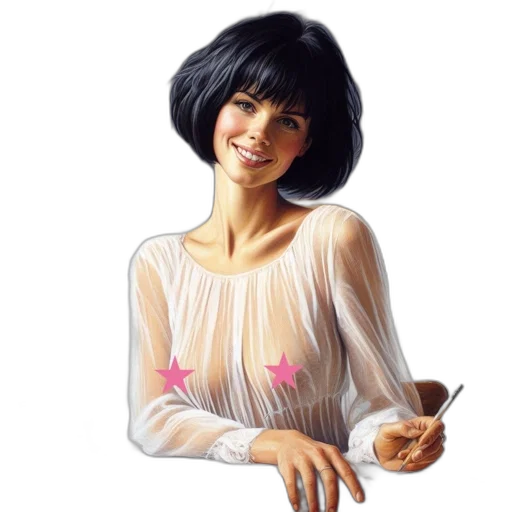 jewelry, dress, staff, face, photorealistic, oil painting, fantasy art, cartoon transparent PNG cut-out