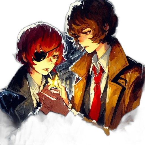 jacket, mask, concept art, watercolor, pixel art, anime, fire, neon lights transparent PNG cut-out