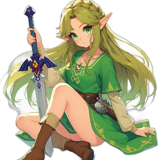 staff, sword, weapon, dress, pixel art, fantasy art, concept art, anime transparent PNG cut-out