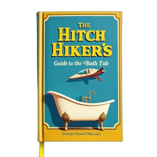 concept art, book, titled, hitch, hiker, guide, bath, tub transparent PNG cut-out