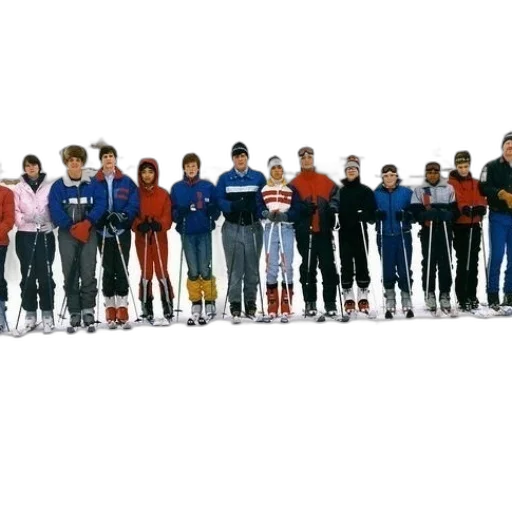 staff, snow, group, people, ski, gear, stand, posing transparent PNG cut-out