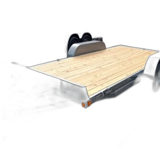 furniture, 3d render, concept art, gray, trailer, wooden, deck, parked transparent PNG cut-out