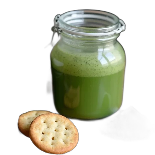 food, bottle, photorealistic, 3d render, green, glass, jar, liquid transparent PNG cut-out