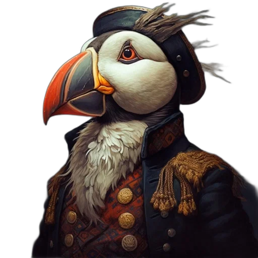 animal, hat, staff, face, concept art, photorealistic, pixel art, fantasy art transparent PNG cut-out