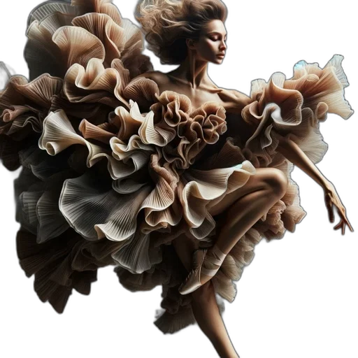 dress, hair, jewelry, flower, photorealistic, concept art, fantasy art, 3d render transparent PNG cut-out