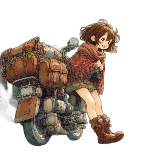 weapon, concept art, fantasy art, pixel art, watercolor, earth tones, young, girl transparent PNG cut-out