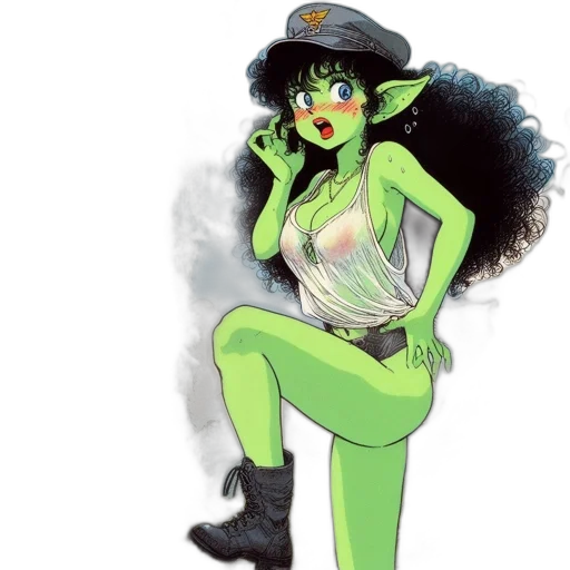 concept art, comic book art, cartoon, fantasy art, green, woman, skin, blue transparent PNG cut-out