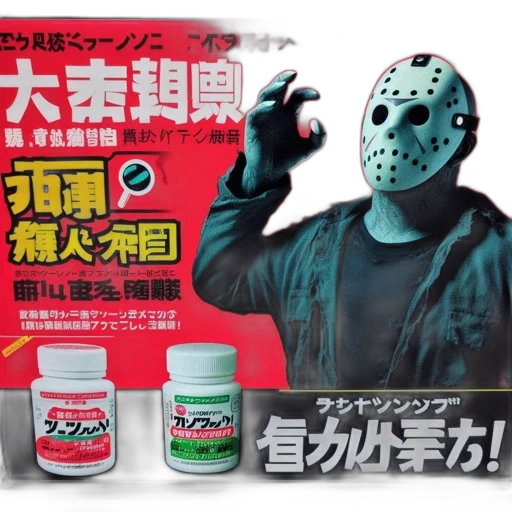 mask, vaporwave, humorous, poster, combines, medicinal, products, jason transparent PNG cut-out