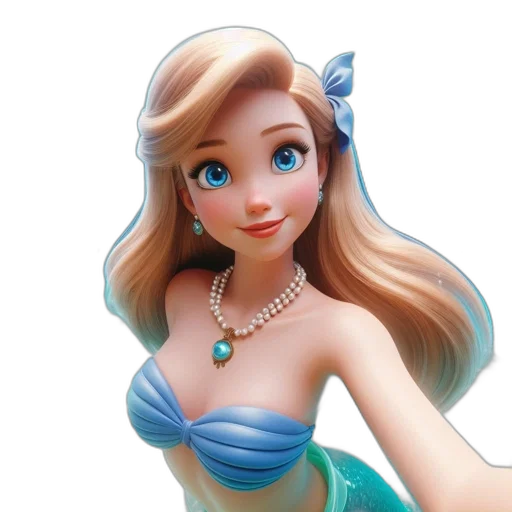jewelry, crown, dress, 3d render, photorealistic, cartoon, concept art, mermaid transparent PNG cut-out