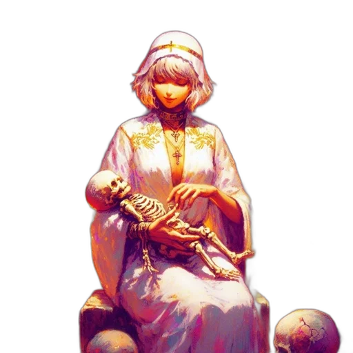 crown, staff, dress, sword, concept art, pixel art, fantasy art, watercolor transparent PNG cut-out