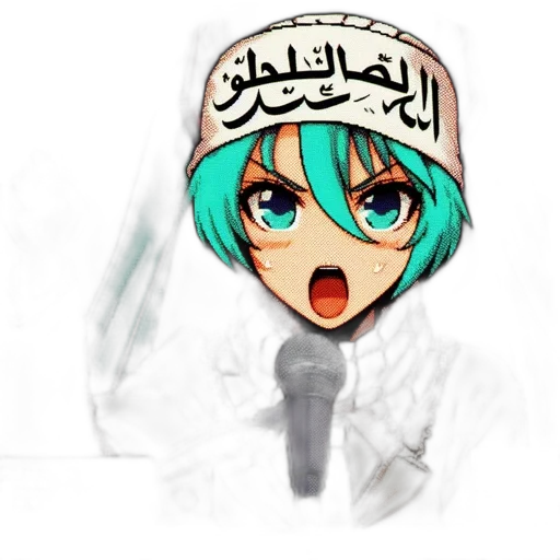 weapon, face, mask, anime, cartoon, pixel art, concept art, green transparent PNG cut-out