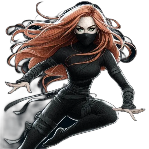 mask, hair, comic book art, concept art transparent PNG cut-out