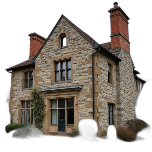 building, photorealistic, 3d render, stone transparent PNG cut-out