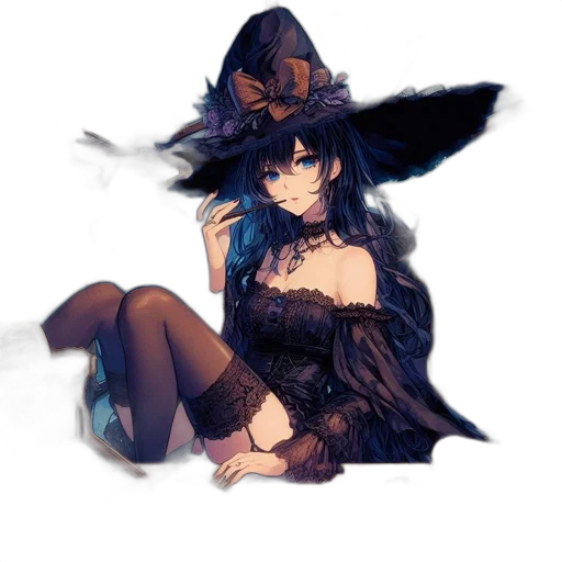 hat, staff, dragon, dress, fantasy art, pixel art, concept art, anime transparent PNG cut-out
