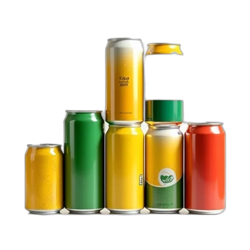 bottle, 3d render, green, colorful, golden, neon, collection, various transparent PNG cut-out