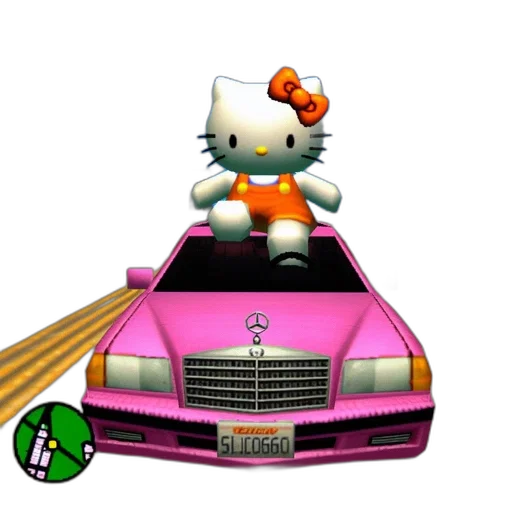 car, weapon, animal, staff, vaporwave, 3d render, concept art, pixel art transparent PNG cut-out