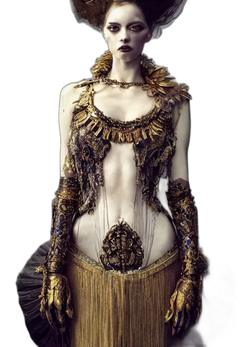 dress, jewelry, crown, staff transparent PNG cut-out