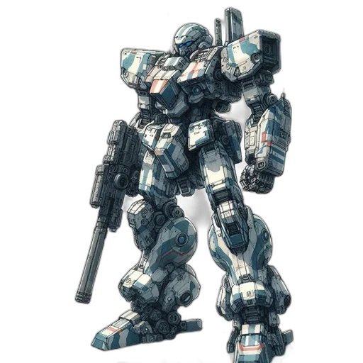 robot, weapon, concept art, pixel art, 3d render, watercolor, blue, intricately transparent PNG cut-out