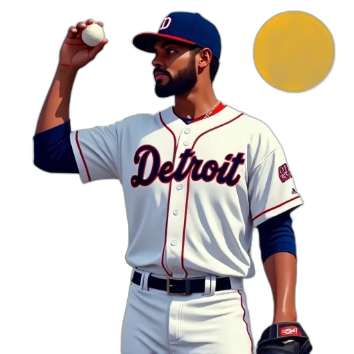 photorealistic, cartoon, concept art, digital, illustration, baseball, player, white transparent PNG cut-out