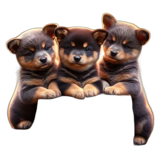 furniture, 3d render, photorealistic, concept art, oil painting, three, playful, puppies transparent PNG cut-out