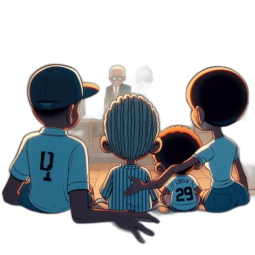 pixel art, concept art, cartoon, comic book art, fire, family, five, gathers transparent PNG cut-out