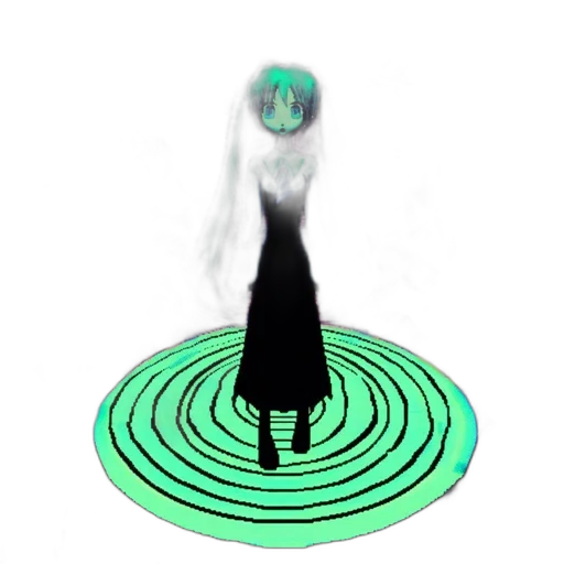 dress, robot, hair, creature, concept art, 3d render, vaporwave, pixel art transparent PNG cut-out