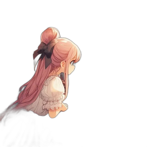 dress, creature, hair, flower, watercolor, concept art, anime, 3d render transparent PNG cut-out