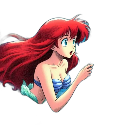 dress, vaporwave, anime, watercolor, pixel art, underwater, beach, red transparent PNG cut-out