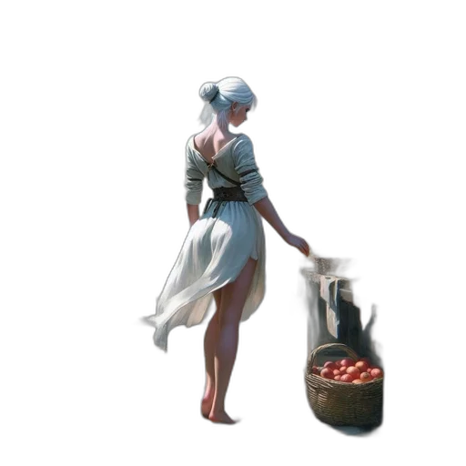 dress, food, robot, bottle, concept art, fantasy art, 3d render, pixel art transparent PNG cut-out