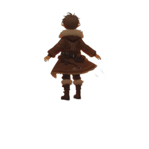 jacket, dress, staff, robot, 3d render, concept art, pixel art, fantasy art transparent PNG cut-out
