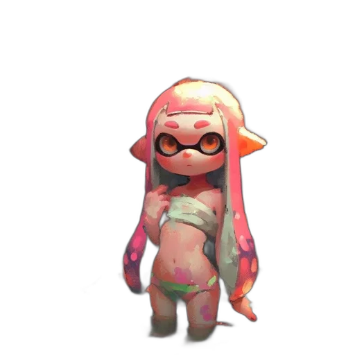 dress, creature, mask, animal, vaporwave, concept art, 3d render, watercolor transparent PNG cut-out