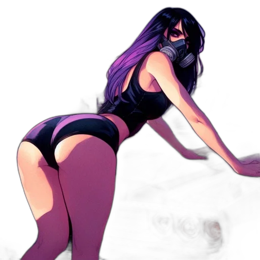 concept art, fantasy art, comic book art, pixel art, fog, dark, anime-style, woman transparent PNG cut-out
