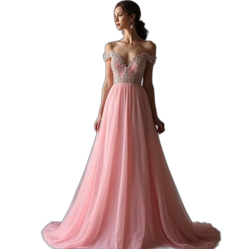 dress, photorealistic, pastel, line transparent PNG cut-out