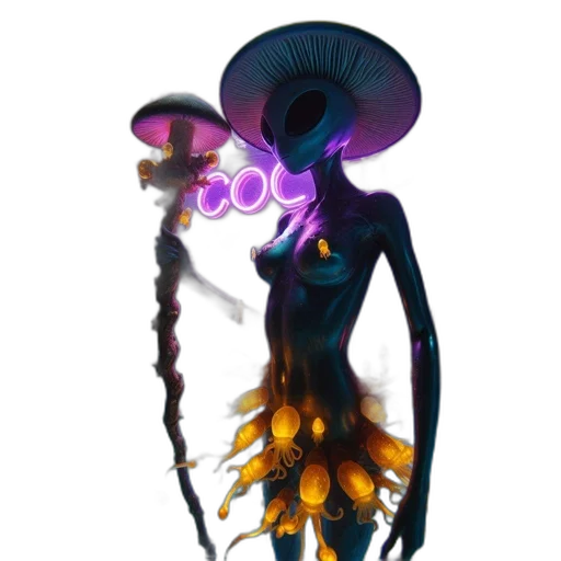 staff, dress, creature, hair, concept art, fantasy art, 3d render, pixel art transparent PNG cut-out