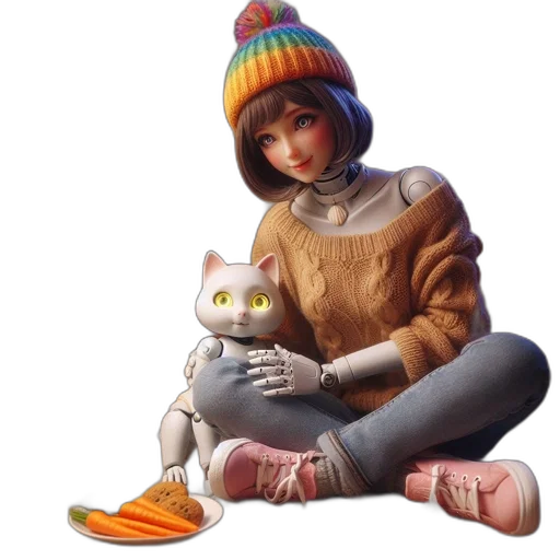 hat, robot, mask, animal, concept art, pixel art, fantasy art, 3d render transparent PNG cut-out