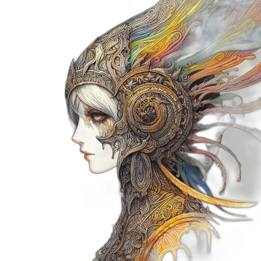 mask, face, crown, fantasy art, concept art, comic book art, photorealistic, golden transparent PNG cut-out