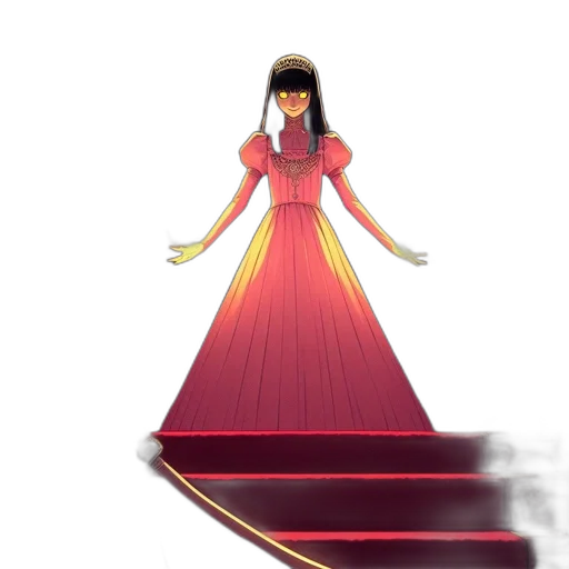 dress, concept art, anime, 3d render transparent PNG cut-out