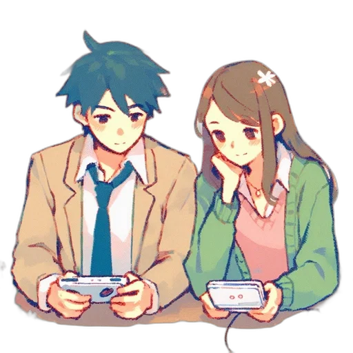 pixel art, anime, watercolor, concept art, pastel, blue, green, colorful transparent PNG cut-out