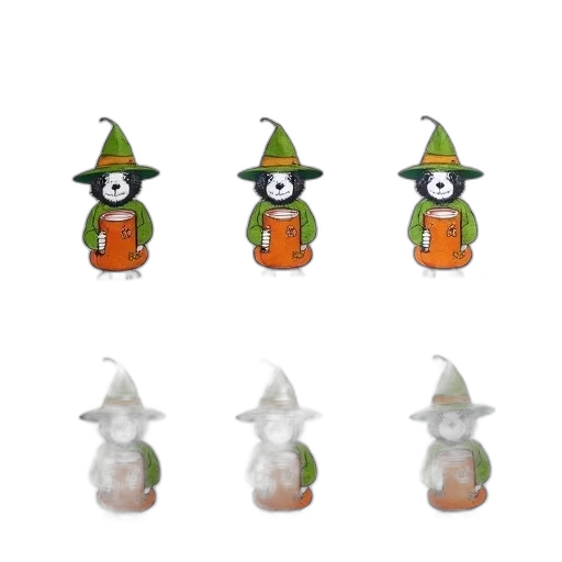 staff, hat, 3d render, concept art, pixel art, set, six, white transparent PNG cut-out