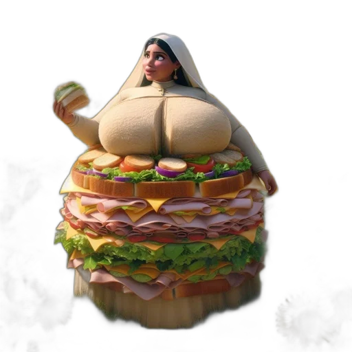 food, dress, creature, animal, 3d render, concept art, photorealistic, fantasy art transparent PNG cut-out