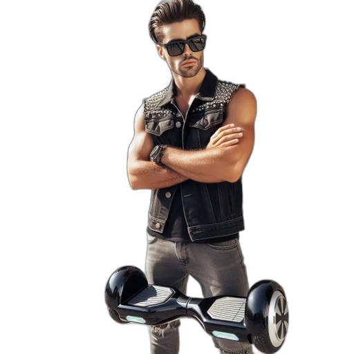 robot, car, 3d render, concept art, man, stands, before, modern transparent PNG cut-out