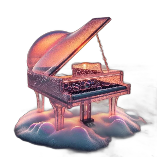 furniture, 3d render, concept art, photorealistic, watercolor, grand, piano, possibly transparent PNG cut-out