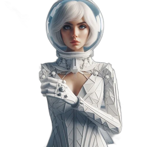 dress, robot, face, staff, concept art, fantasy art, comic book art, pixel art transparent PNG cut-out