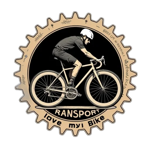 cartoon, stylized, image, featuring, bicycle, rider, white, helmet transparent PNG cut-out